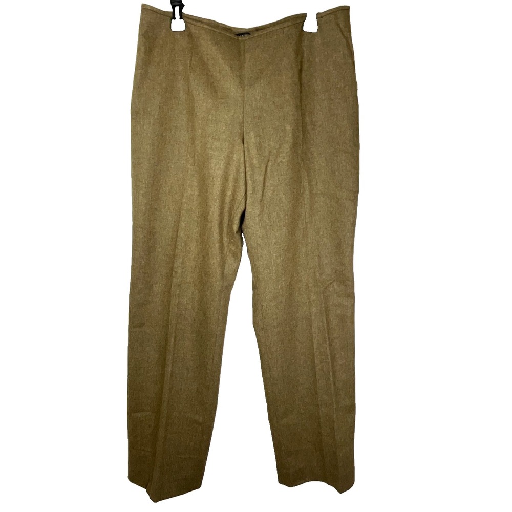 Gina Mantelli Italy Virgin Wool‎ Cashmere Trousers Lined Women Size 14 34/32